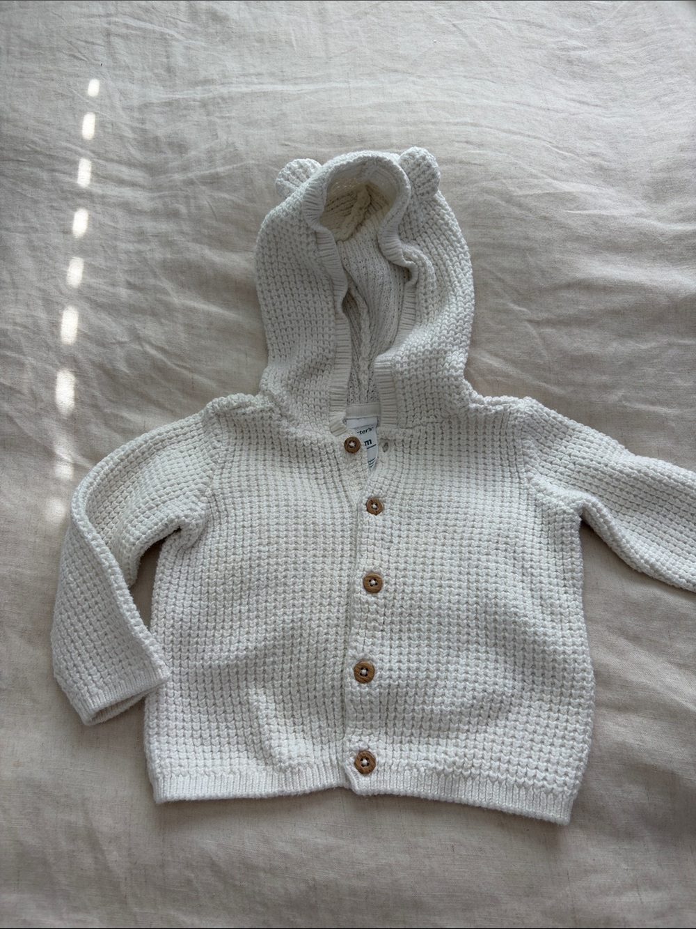 Carter's Cream Knit Hoodie with Bear Ears